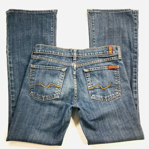 Seven 7 For All Mankind FLARE Blue Jeans Women's Size 29 x 31 in EUC - Picture 3 of 10